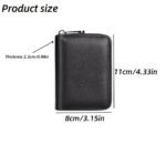1Pc Men'S Casual Faux Leather Wallet & Business Card Case, Black, Universal, Pu Material, Smooth, Durable, Multi-Purpose, Large Capacity, With Multi-Card Slot, Id Card Bag, Zipper Pocket, Stylish, Safe, Anti-Degaussing, For Daily Use, Travel, Gift - Image 5