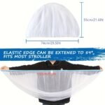 White Stretchy Mosquito Net For Strollers And Cribs - Breathable Polyester, Durable & Easy To Install, Ideal For Outdoor & Indoor Use, Outdoor Protection|Transparent Design|Durable Fabric - Image 2