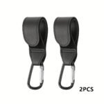 2Pcs Pu Faux Leather Stroller Hooks, Portable Stroller Hanging Bag Hooks, Stroller Hanging Buckles