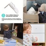 Looktosee 5-Pack Safety Cabinet Locks, Abs Material, Phthalate-Free, Easy Install No-Drill, Strong Adhesive, For Drawers, Cabinets, Fridge, Proofing, Ideal Gift For Holidays - Image 7
