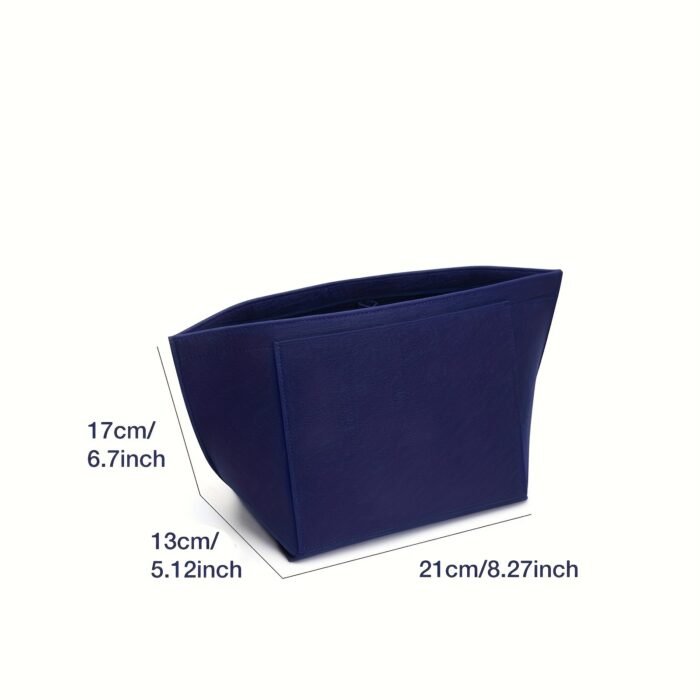 1Pc Felt Insert Bag Organizer, Portable, Casual Style, Fabric Soft Smooth Felt, Large Capacity With Multiple Pockets, Durable Metal Zipper, With Random Printing, For Women'S Tote Handbag, Cosmetic Travel Purse - Image 13