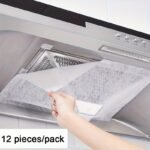 12-Pack Universal Range Hood Grease Absorbent Filters - High Temperature Resistant, Disposable, Non-Stick Screens For Kitchen Vent Cleanliness - Image 3