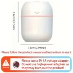 1Pc Silent Humidifier With Night Light - No Fog, Compact Design For Baby'S Breathing, Moisturizing & Caring, Perfect For Bedrooms & Offices, Ideal Spring Festival Gift, Portable Humidifier, Office Humidity Solution, Modern Humidifier, Smooth Surface Humidifier - Image 2