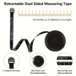 1Pc Softtouch 152.4Cm Retractable Sewing Tape Measure - Double-Sided Scale, Metal Blade, Positive Lock, Ideal For Sewing, Design, Body Measurement & Crafting - Image 6
