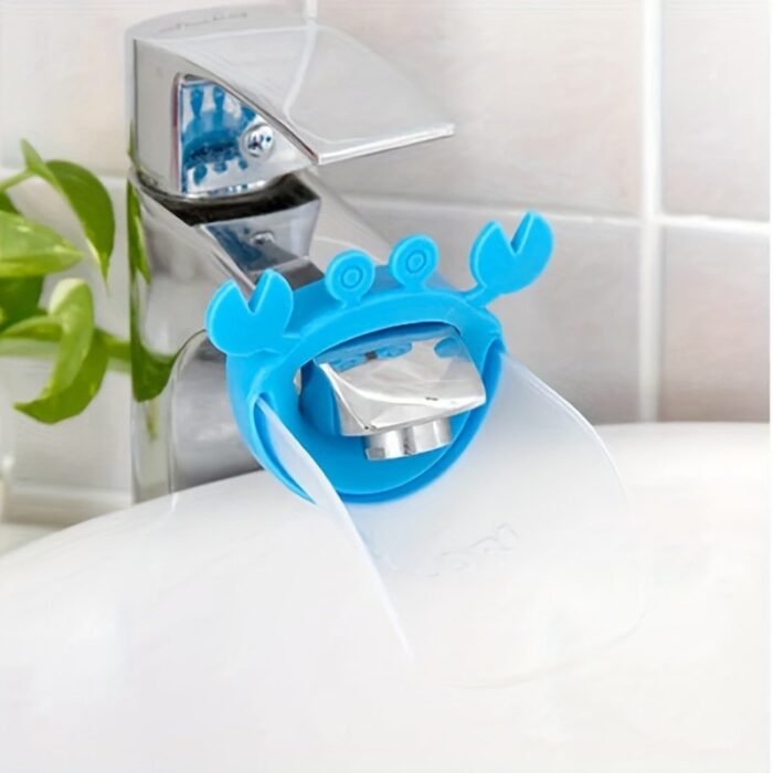 1-Pack Lattby Kid-Friendly Faucet Extender With Crab Design - Ergonomic Handle Extender For Toddlers, No-Tool Installation, Fits Bathroom Sink/Kitchen Faucet/Bathtub, Durable Plastic In Pink & Blue, Bathroom Faucet Extender, Toddler Hand Washing, Fun Kids Accessory, Safe For Kids, Water Flow Director, Childfriendly Home, Playful Accessory, Easygrip Handle, Parents With Toddlers - Image 7