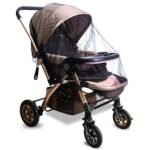 Durable Black Mosquito Net For Strollers & More - Machine Washable, Geometric Pattern, Ideal For Bassinets, Cradles, Playards & Portable Mini Cribs