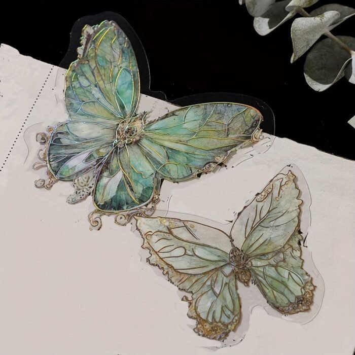 1 Pack/20Pcs, Pink Crystal Butterfly Three-Dimensional Butterfly Hand Account Diy Decorative Stickers Junk Journal Decor Supplies, Diy Junk Journal Decoration Label Stickers, Party Favor - Image 8