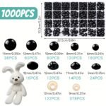 1000Pcs/200Pcs/100Pcs Colorful Safe Eyes And Noses Crochet, Black Plastic Safety Eye, Pad Circle, Plush Animal Handmade Doll Eyes, Diy Accessories, Amigurumi'S Safety Eye, Various Sizes - Image 2