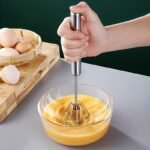 1Pc Multifunctional Stainless Steel Whisk & Milk Frother, Home Baking Tools, Cream Egg Hand Blender, Household Push Blender Blender - Egg Whisk, Milk Frother, Hand Push Blender Blender Multi-Tool Eid Al-Adha Mubarak