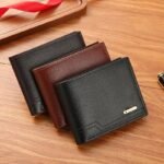 1Pc Men'S Pu Leather Wallet, Large Capacity Vintage Wallet, Ideal Gift For Dad Or Grandpa