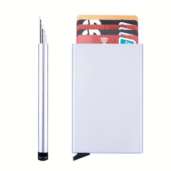 1 Men'S Aluminum Card Holder Id Rfid Credit Card Holder Automatic Pop-Up Bank Card Case Smart Detachable Mini Card Holder Holiday Gift Dad Daily Use Valentine'S Day Gift - Image 5