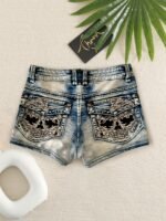 Easter Single Imitation Denim Print High-Waisted Women'S Swim Shorts P0234 - Image 3