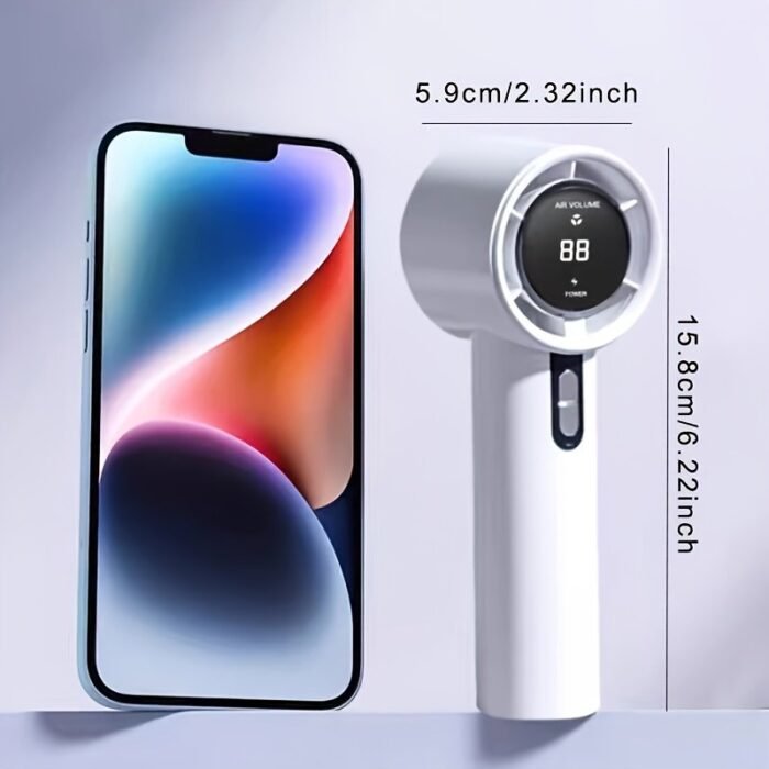 1Pc Ultra-Portable 13000Rpm Handheld Cooling Fan - 100-Speed Adjustable, 20?C Cooling, Usb Rechargeable With Long Battery Life, 36V Safe Operation For Home, Office, Travel, Portable Fan, Sleek Design, Durable Construction - Image 6