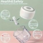 1Pc Electric Garlic Chopper, Mini Portable Veggie Chopper, 250Ml Garlic Grinder Masher Onion Chopper, Blender To Vegetable, Wireless Food Processor For Ginger, Chili, Fruit, Meat, Etc - Image 11