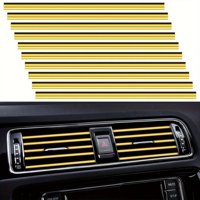 20Pcs Car Air Conditioner Air Outlet Decorative Strips, Bendable Diy Decorative Strips, Universal For Most Air Outlets, Flexible Shiny Auto Car Vent Interior Accessories For All Air Vent Outlet Christmas Gift - Image 8