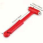 2-In-1 Emergency Car Safety Hammer - Abs Seatbelt Cutter & Window Breaker, Firefighter Approved, No Assembly Required, Durable Red - Image 2