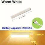 1Pc White & Warm White Motion Sensor Led Light - Magnetic Usb Rechargeable, 10.01Cm-50.01Cm Range, Battery/Usb Powered, No Drill Required For Rv, Kitchen, Wardrobe, Bedroom, Under Cabinet & Night Light - Image 5