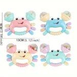 1Pc Baby Crab Rattle Toy - Abs Material, Handheld Crab Shaped Teether For Infants, Early Education Grip & Smart Toy For Newborn Boys And Girls, Random Color - Image 2