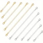 10Pcs Golden Silvery Chain Extender For Necklace, Copper Alloy Bracelet Chain Extender For Women S Bangle Anklet For Jewelry Making 5.08Cm 7.62Cm 10.16Cm 12.7Cm 12.7Cm 15.24Cm - Image 6