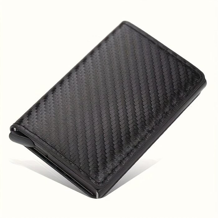1 Ultra-Thin Rfid-Blocking Men'S Wallet - Business-Style Aluminum Alloy Card Holder With Safe Black Faux Leather, Lightweight Multi-Functional Coin Purse For Travel, Camping & Daily Use - Image 6