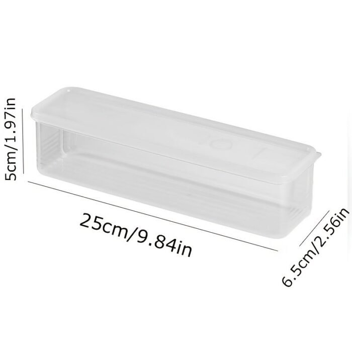 2/6Pcs Long Pp Plastic Vegetable Storage Containers - Durable Airtight Kitchen Organizer For Cilantro, Green Onions, Mint & More - Refrigerator Replacement Bins, Appliance-Friendly Food Savers - Image 9