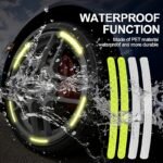 20-Pack Reflective Wheel Rim Stickers, Luminous Safety Decals For Cars, Motorcycles, And Bicycles, Durable Pet Material, Waterproof, Easy To Apply
