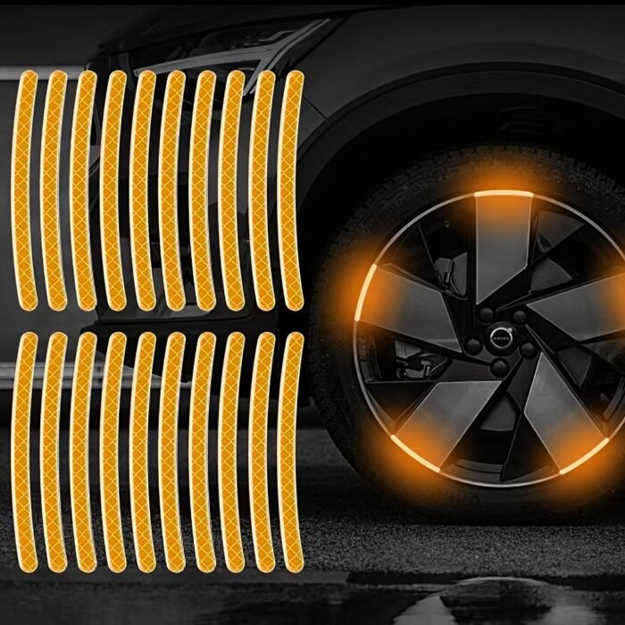 20-Pack Reflective Wheel Rim Stickers, Luminous Safety Decals For Cars, Motorcycles, And Bicycles, Durable Pet Material, Waterproof, Easy To Apply - Image 12