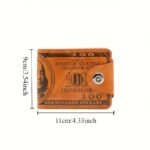 1Pc Luxury Men'S $100 Bill Wallet - Premium Faux Leather Bifold With Card Slots, Photo Holder & Rfid Blocking - Stylish Brown & Black Design For Everyday Use - Image 6