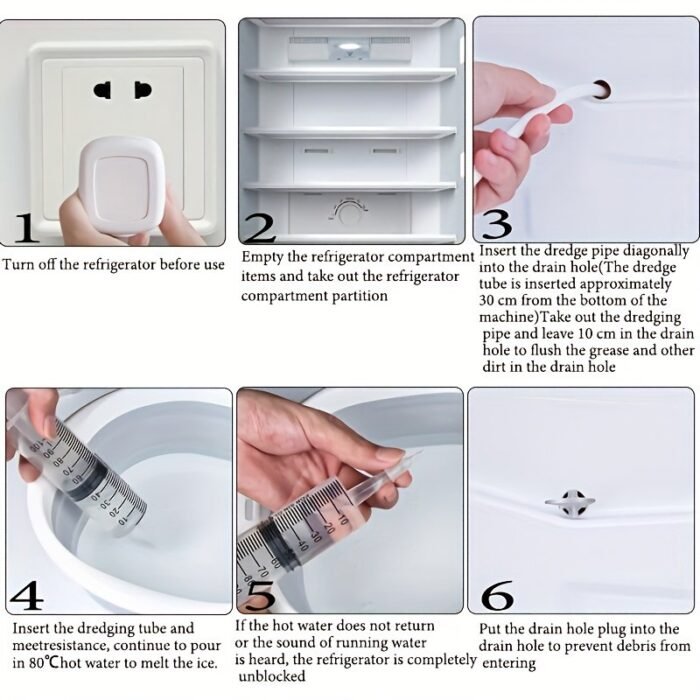 5Pcs Refrigerator Drain Hole Cleaner Set ? Easy Unclogging Tools With Measurement Markings, Keeps Your Fridge Fresh And Clean - Image 7