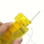 Automatic Needle Threader, Lemon Yellow, Diy Hand Sewing Threading Tool For Manual & Machine Sewing, Home Crafts & Sewing Supplies Accessory