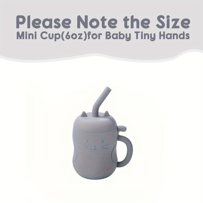 (Cat) Tiny Youngsters Learning Cup, Soft Rubber Training Cup 6Oz, Portable Feeding Cup With Lid & Straw (Leak Proof, Including Cute Stopper), Food Grade Silicone Cup For Beginner, Easy To Grasp, Easy To Clean,Christmas And Thanksgiving Gifts - Image 15