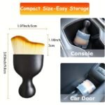 Compact Car Detailing Dust Brush With Cover ? Ergonomic Handle For Easy Grip, Soft Bristles For Interior Cleaning, Fits Air Vents, Dashboards, Computers, And Keyboards, Dashboard Detailing | Protective Cover | Transparent Storage - Image 3