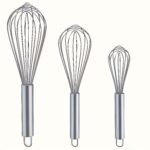 3Pcs Stainless Steel Egg Beater Set - Manual Kitchen Mixer, Suitable For Beating, Whipping, Mixing - Enhanced Durability Bubble Egg Beater Set, Food Grade, Easy To Clean, Ergonomic Design - No Batteries Required - Image 3