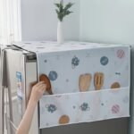 1Pc Multifunctional Drying Dust Cover With Side Pocket - Water And Oil Resistant, Easy To Clean, White Plastic, Simple Pattern, Effective Dust Control, Storage Bag, Easy To Clean Large Storage Capacity Replacement Parts For Dryer - Image 4