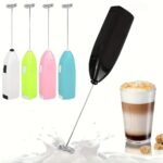 1Pc Stainless Steel Electric Milk Frother, Mini Portable Cappuccino Frother, Kitchen Accessory, Coffee Creamer Mixer, Cooking Gadget (Batteries Not Included)