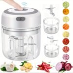 1Pc Electric Garlic Chopper, Mini Portable Veggie Chopper, 250Ml Garlic Grinder Masher Onion Chopper, Blender To Vegetable, Wireless Food Processor For Ginger, Chili, Fruit, Meat, Etc - Image 8