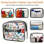 Medicine-Themed High Quality Pvc Zippered Cosmetic Bag For Women & Girls - Large Capacity Lightweight Travel Organizer, Easy Wipe-Clean Toiletry Bag With Fade-Resistant Design, Tsa-Approved For Daily Use & Trips, Toiletry Travel Bag - Image 2