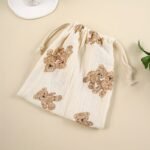 1Pc Bear Print Drawstring Storage Bag, Multifunctional Portable Organizer For Stroller, Home Dustproof, Diaper & Candy Packaging, Hand Washable Mommy Bag - Image 7