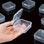 1/6Pcs Transparent Plastic Square Box, Storage Case With Cover, Small Beads Storage Container, Mini Storage Organizer For Diy Crafts Jewelry Small Items, Portable Storage Organizer, Makeup Organizer