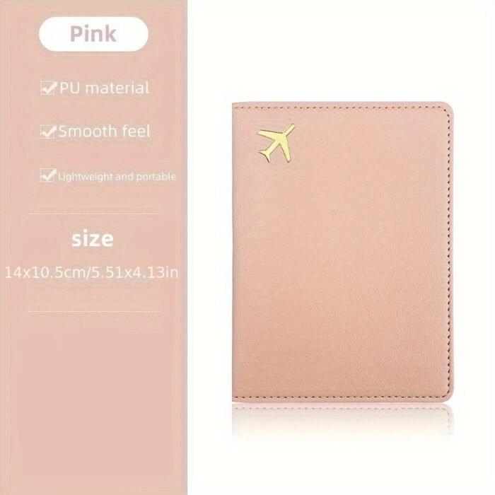 1Pc Thickened Pu Leather Travel Passport Protection Case, Storage Case Document Holder - Image 5