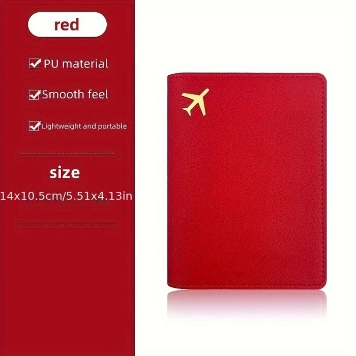 1Pc Thickened Pu Leather Travel Passport Protection Case, Storage Case Document Holder - Image 9