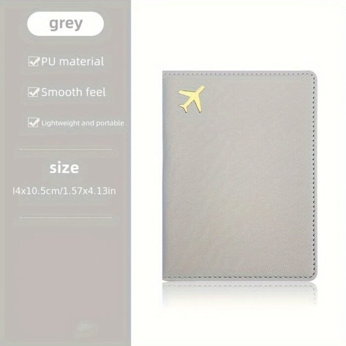 1Pc Thickened Pu Leather Travel Passport Protection Case, Storage Case Document Holder - Image 10