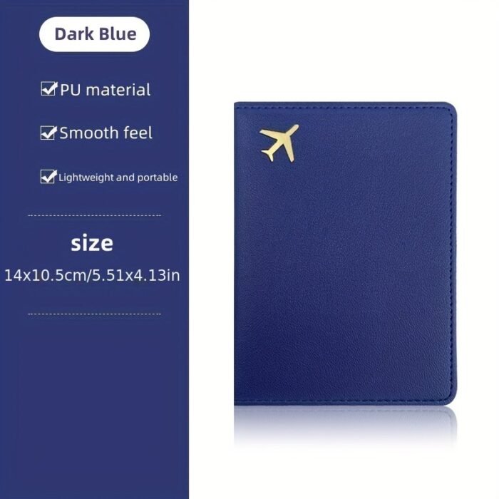 1Pc Thickened Pu Leather Travel Passport Protection Case, Storage Case Document Holder - Image 12