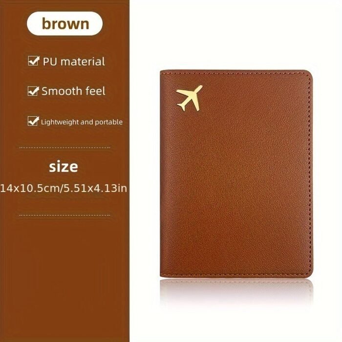1Pc Thickened Pu Leather Travel Passport Protection Case, Storage Case Document Holder - Image 16