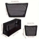 3Pcs, Mesh Cosmetic Bag, Mesh Storage Bag, Pencil Pouch - Image 2