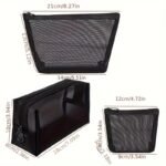 3Pcs Nylon Mesh Cosmetic Bag Portable Travel Cosmetic Storage Bag Grid Wash Storage Net Bag Cosmetic Bag Cosmetic Box Transparent Cosmetic Box Organizer Storage Room Leisure Washing Bag Washing Make Women Feminine Cosmetic Bag - Image 4