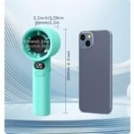 120-Speed Portable Mini Fan With Digital Display - Usb Rechargeable, Compact & Stylish Handheld Cooling Device For Travel, Outdoor, And Desktop Use, 1800Mah Battery, Led Air Volume Digital Displays, Portable Fan - Image 2