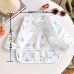 1Pc Waterproof Bib With Hood, Adjustable Snap Closure, Polyester Fiber, Unisex Feeding Apron, Easy Clean - Image 2