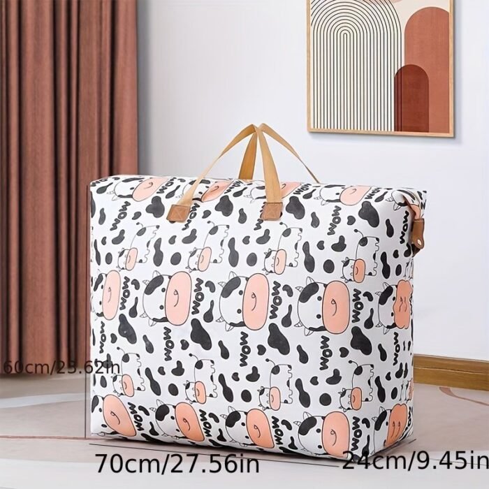 Large Capacity Moisture-Proof Storage Bag - Durable Non-Woven Multifunctional Quilt And Clothes Organizer For Home And Travel, Portable Car Storage Solution With Handles (1-Pack) - Image 15