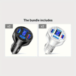 120W Car Charger Fast Charging 4 Usb Digital Display Car Fast Charger 4-In-1 Pd Mobile Phone Charging Head 7Aqc3.0 Car Phone Adapter Car Accessories - Image 11
